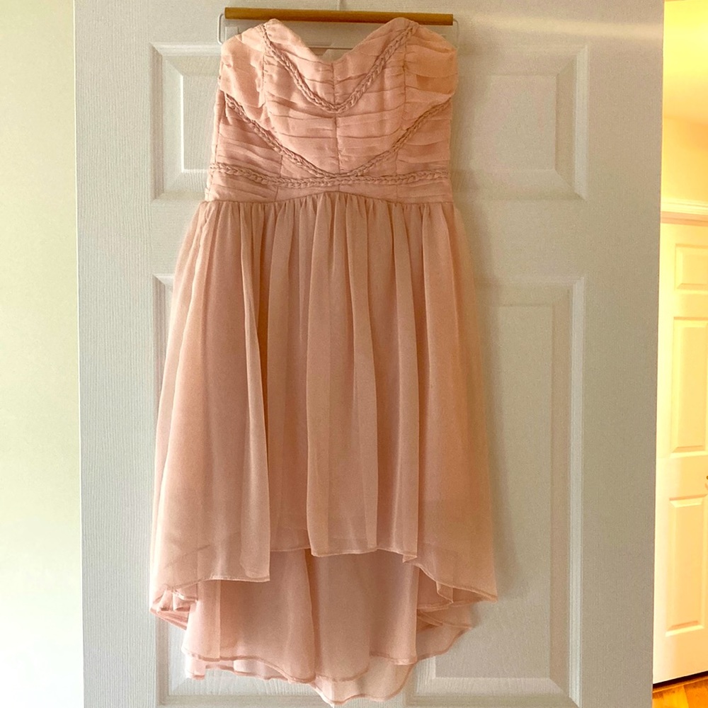 Ladakh pink strapless high low dress